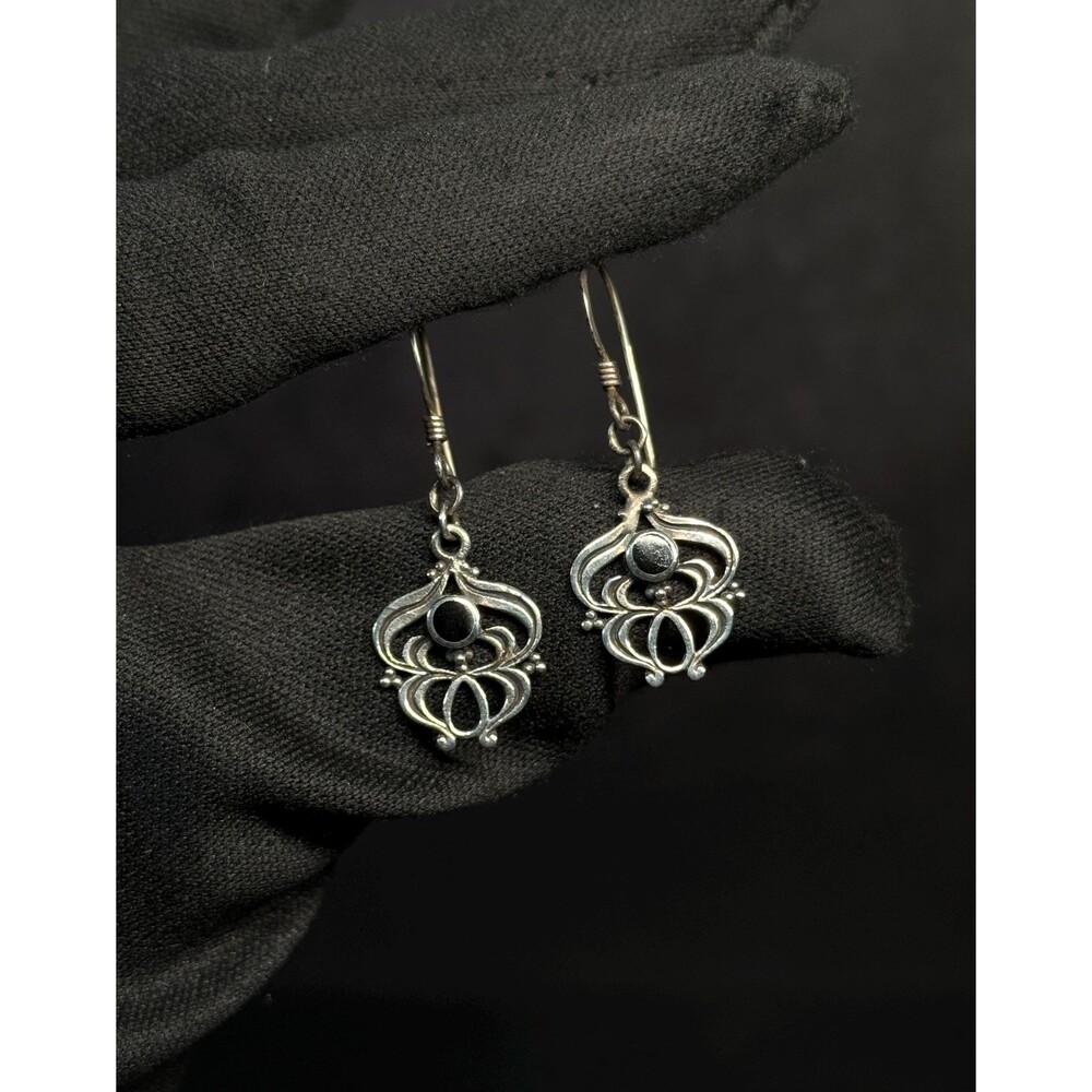 Small Onyx Sterling Silver Dangle Earrings